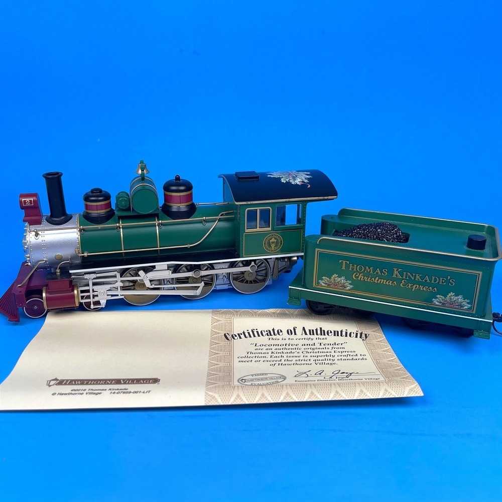 Hawthorne Village Thomas Kinkade Christmas Express Locomotive Tender Green HO